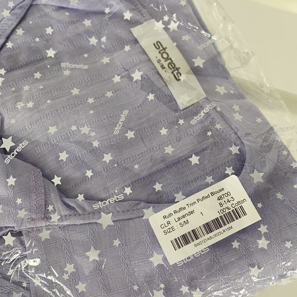 NEW! STORETS RUTH RUFFLE TRIM PUFFED BLOUSE - Picture 8 of 10